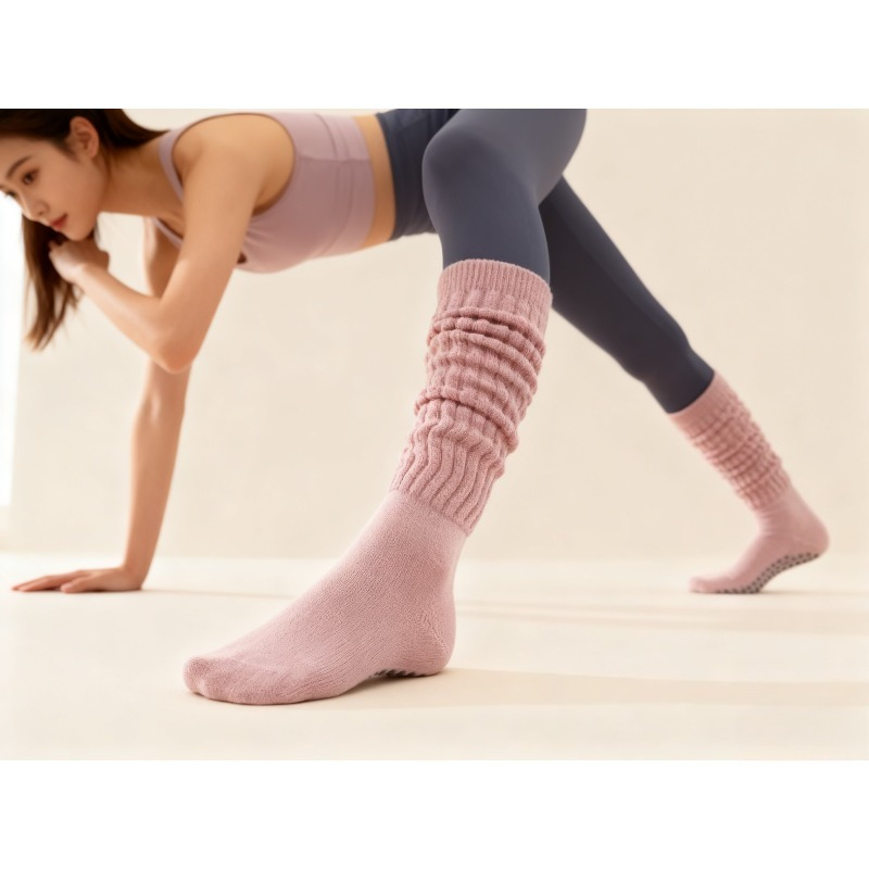 Winter Clothing Youtube - Kadın Pamuklu Kaymaz Pilates Çorapları Uzun