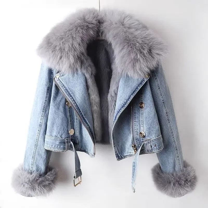 Winter Clothing For Sale - Kadınlar için denim ceket Kısa Kalın