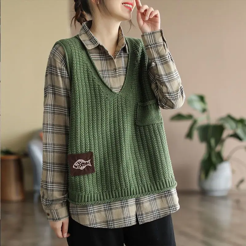 Winter Clothing Offer - Kadın Kazak Düz Renk Kırpılmış Yelek