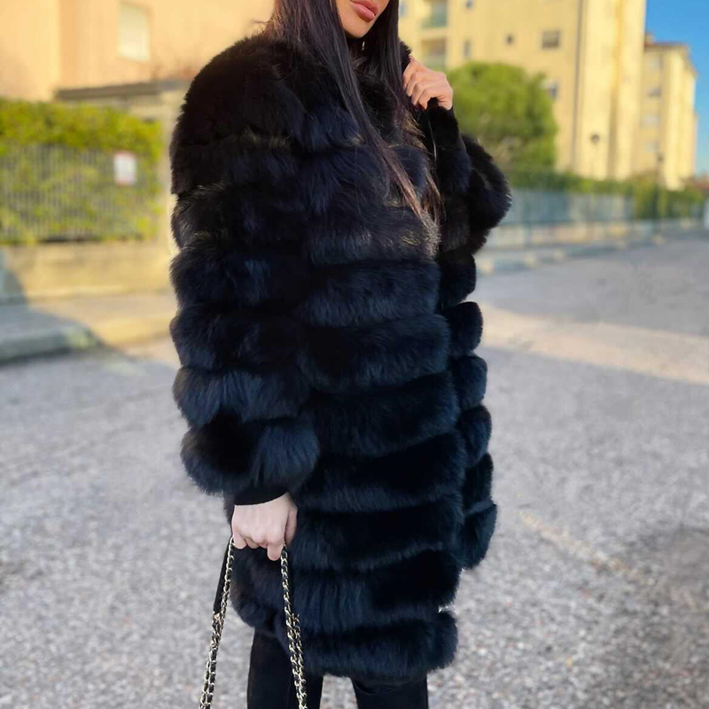 Winter Clothing Offer - QUEENTINA Gerçek Tilki Kürk Ceket Kış