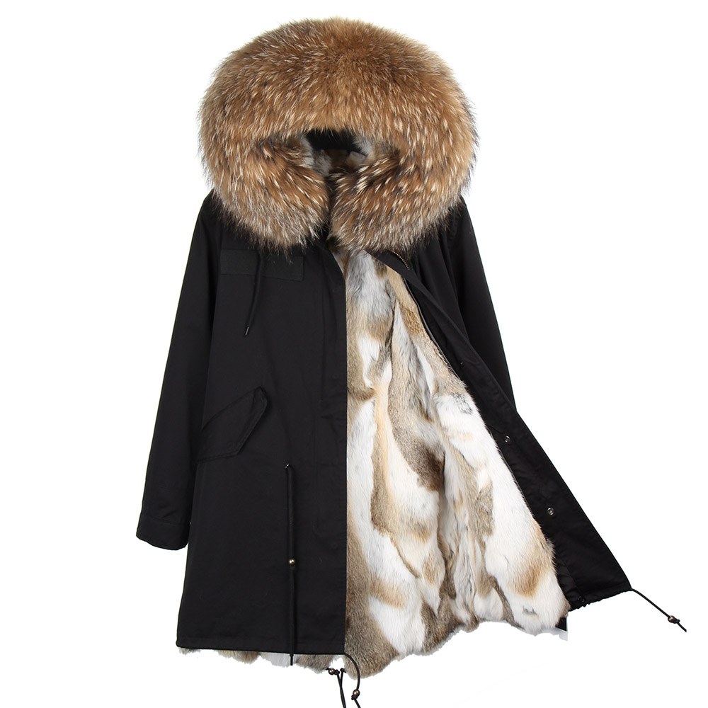 Wool Blend Coat - MAOMAOKONG moda kadın gerçek tavşan kürk