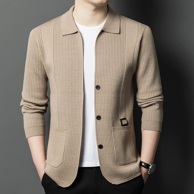 Wool Blend Coat - Yüksek Kaliteli Erkek Örme Hırka Düz