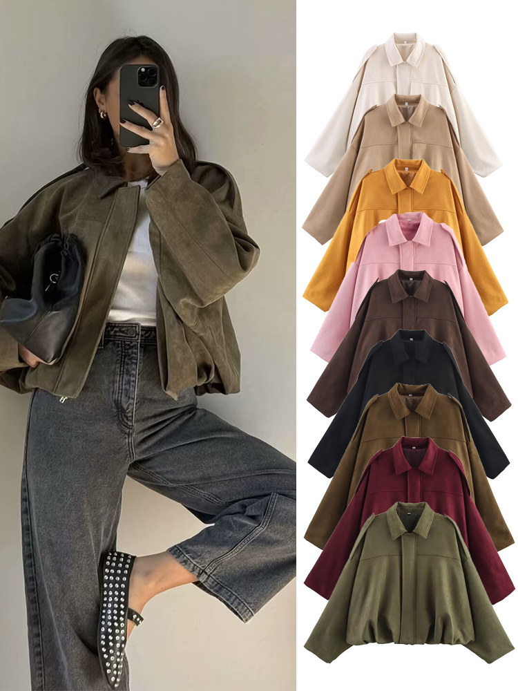 Winter Clothing For Sale - TFMLN Kadın Süet Bombacı Ceket Bahar
