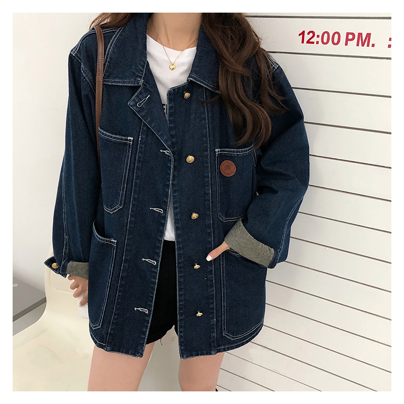 Winter Clothing For Sale - Koyu Mavi Denim Ceket Kadın İlkbahar