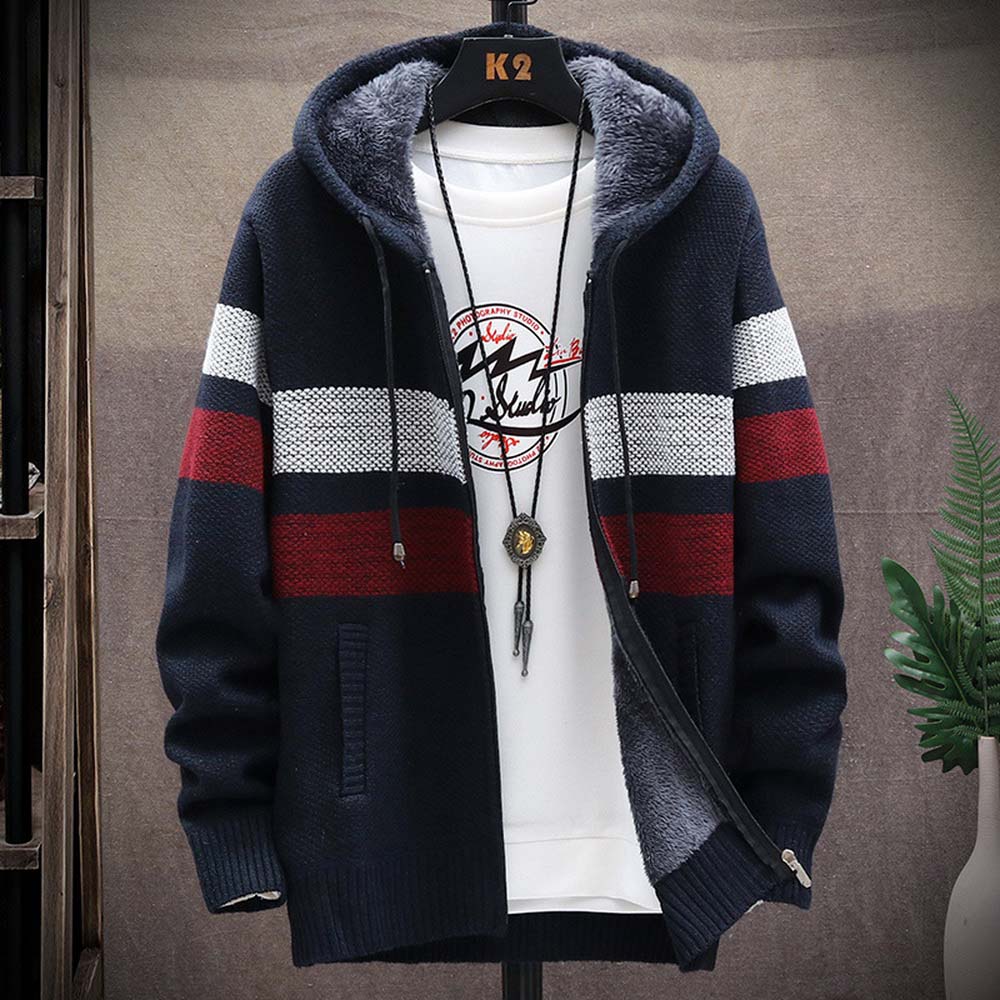 Erkek Çizgili Kazak Ceket Kalı - Wool Blend Coat incelemesi ve fiyatı