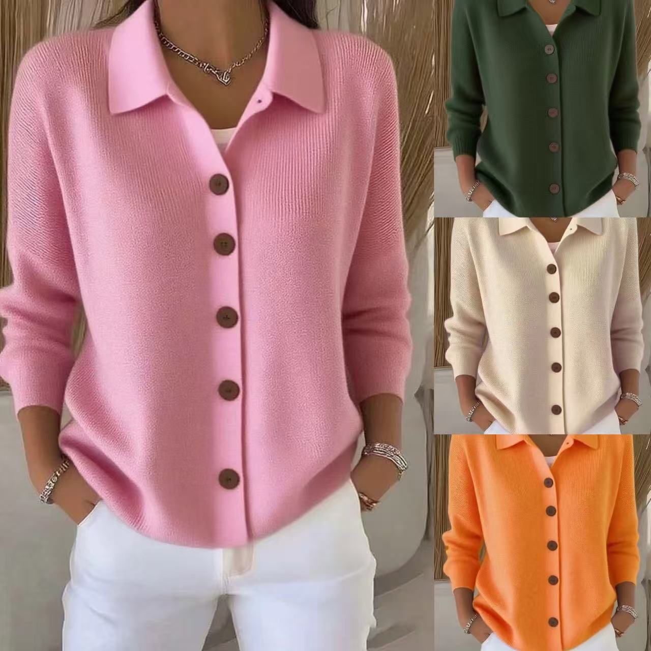 Düz Renk Düğmeli Örgü Kapüşonl - Winter Clothing For Sale incelemesi ve fiyatı